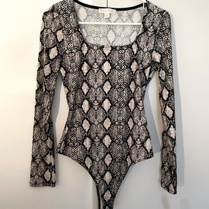 Snakeskin print bodysuit